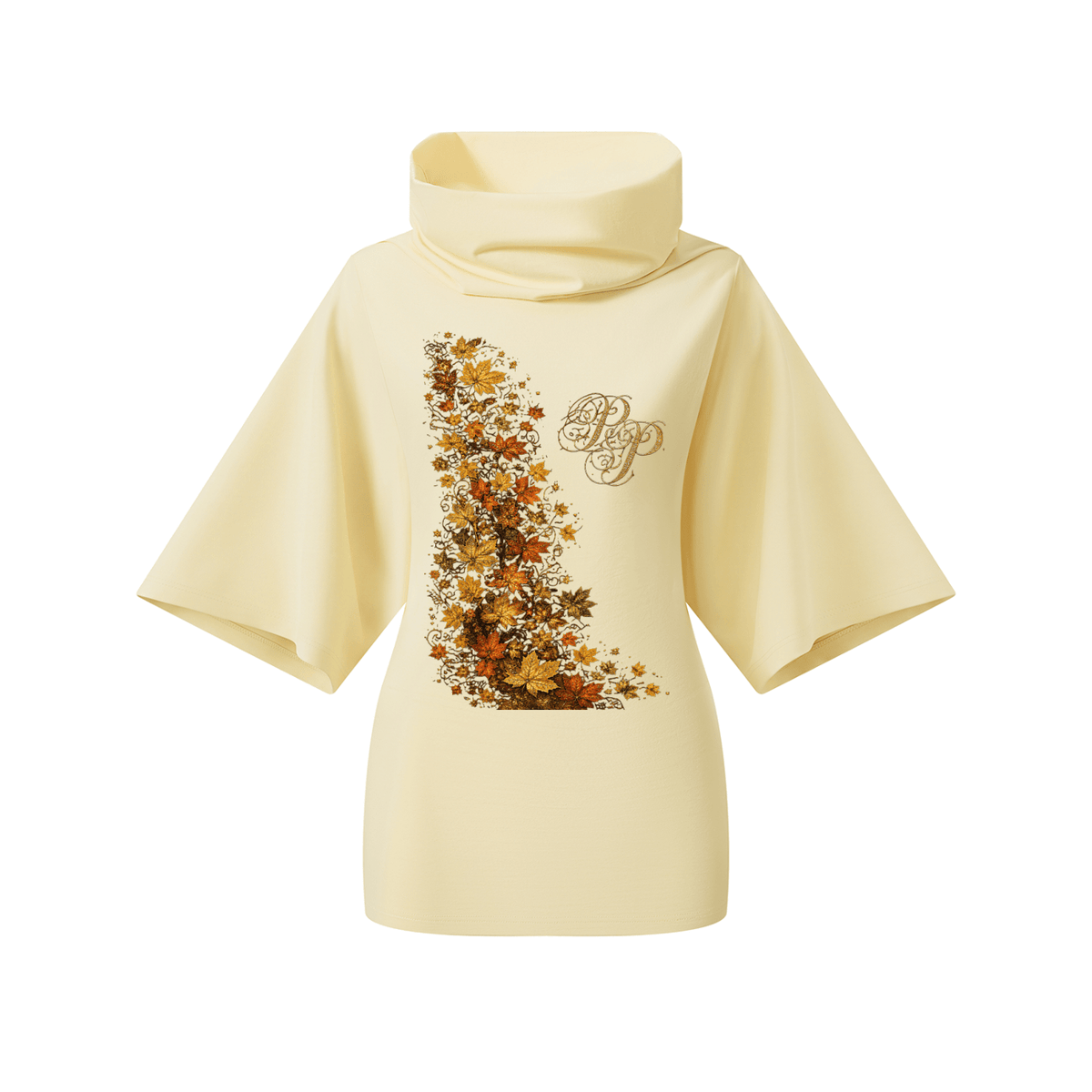 Women’s Turtleneck Batwing T-Shirt - Boston Pretty & Puff