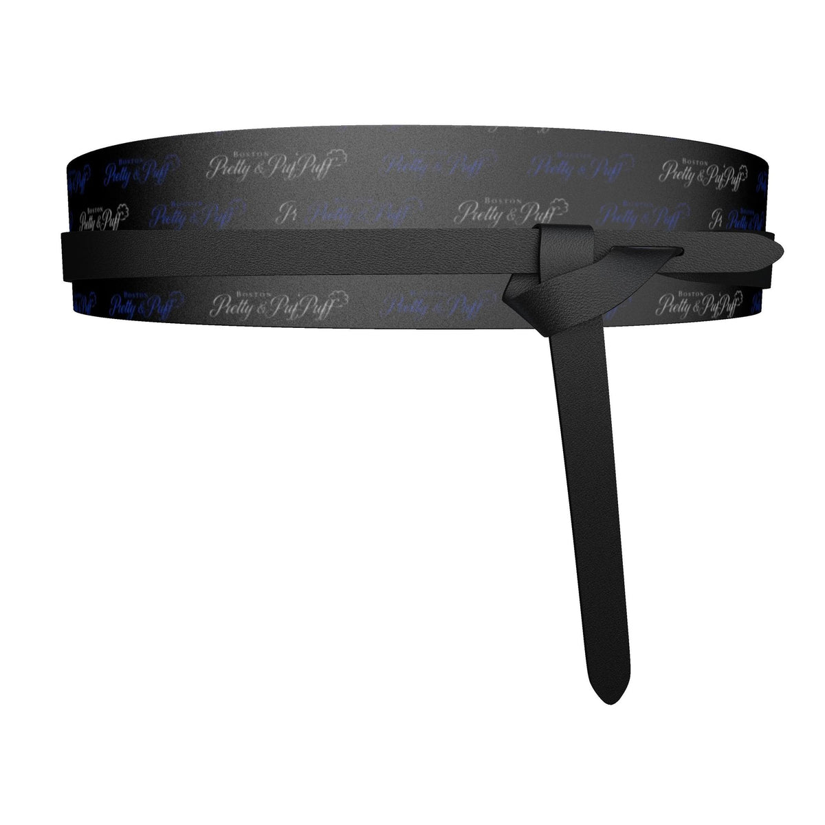 Boston Pretty & Puff Signature Logo Wrap Belt – Black, Blue & Silver