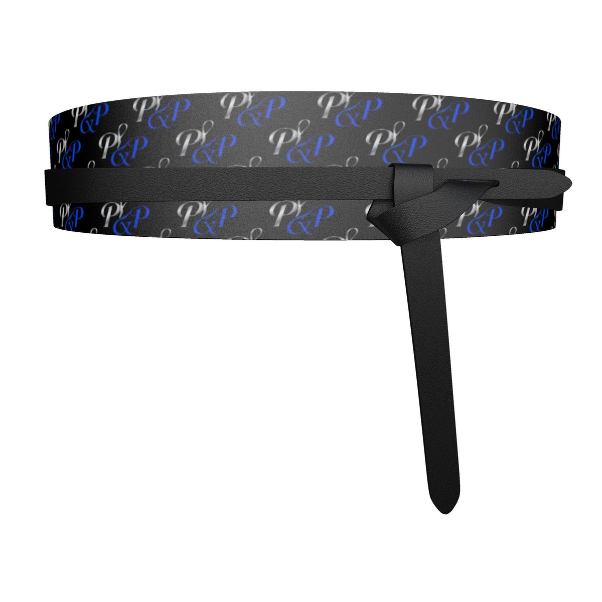 P&P Signature Monogram Wrap Belt – Royal Blue, Silver & Black