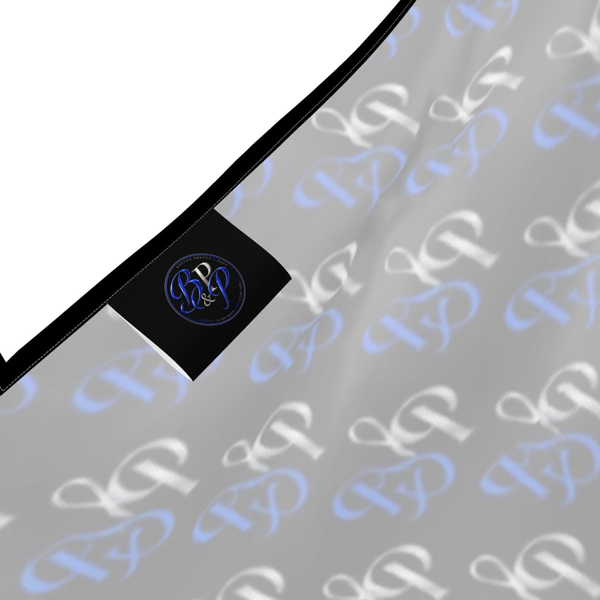 Boston Pretty & Puff Midnight Monogram Halter Maxi Dress – Royal Blue, Silver & Black