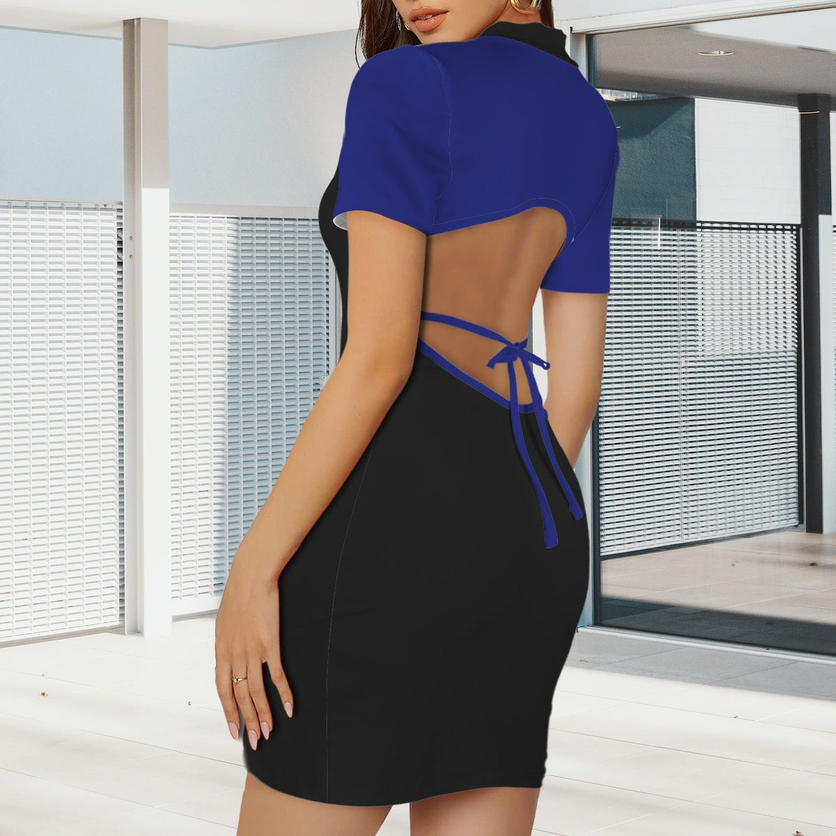 Blue pattern dress - Boston Pretty & Puff