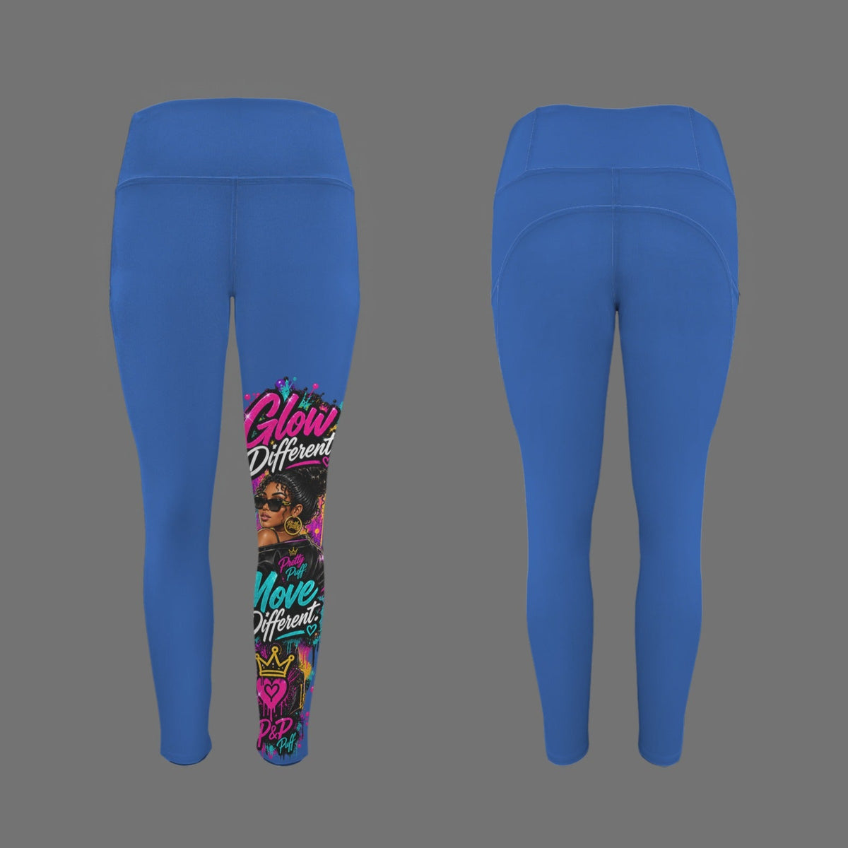 Glow Leggings-Custom Personalized Women's High Waist Pockets Yoga Leggings - Boston Pretty & Puff