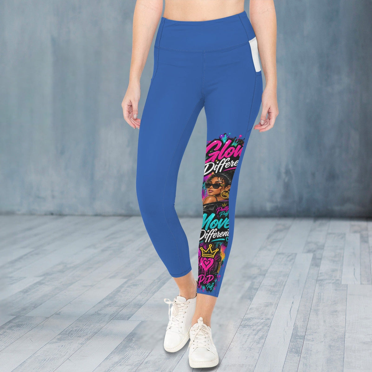 Glow Leggings-Custom Personalized Women's High Waist Pockets Yoga Leggings - Boston Pretty & Puff