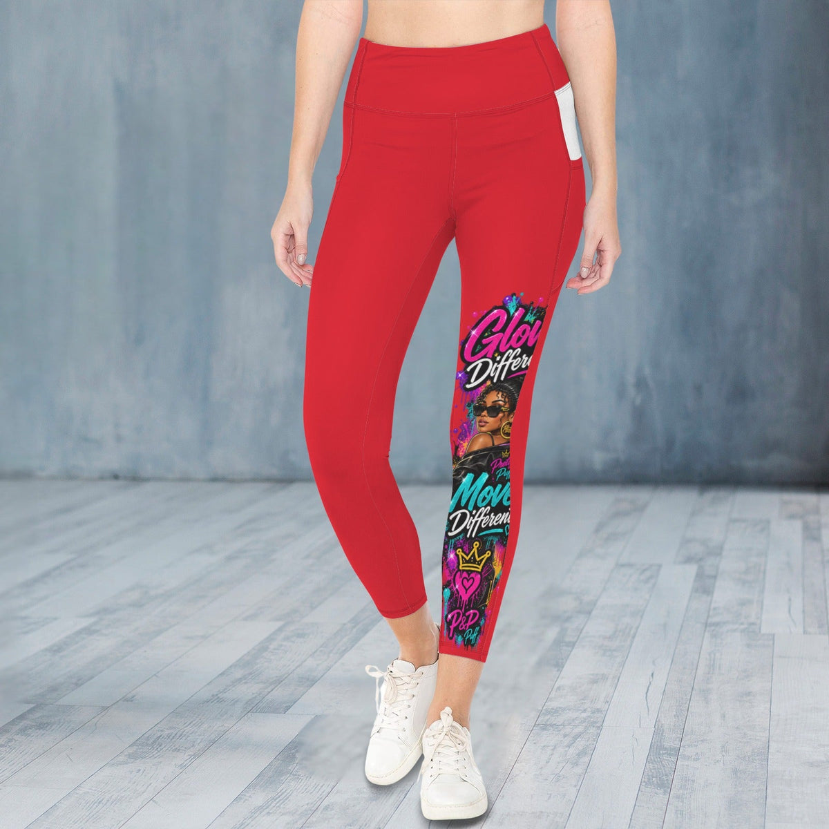 Glow Leggings-Custom Personalized Women's High Waist Pockets Yoga Leggings - Boston Pretty & Puff