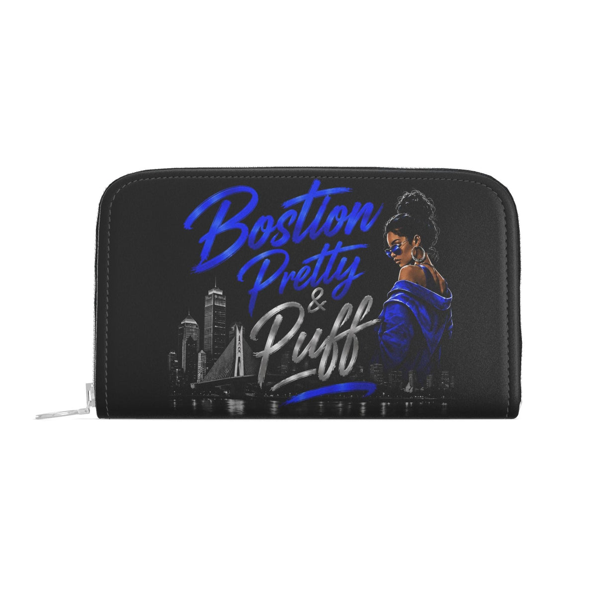 Leather Zip Wallet - Boston Pretty & Puff