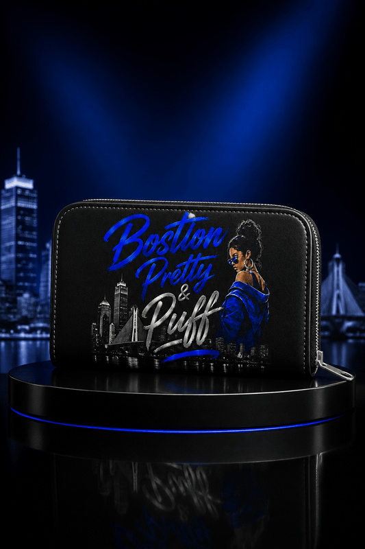 Leather Zip Wallet - Boston Pretty & Puff
