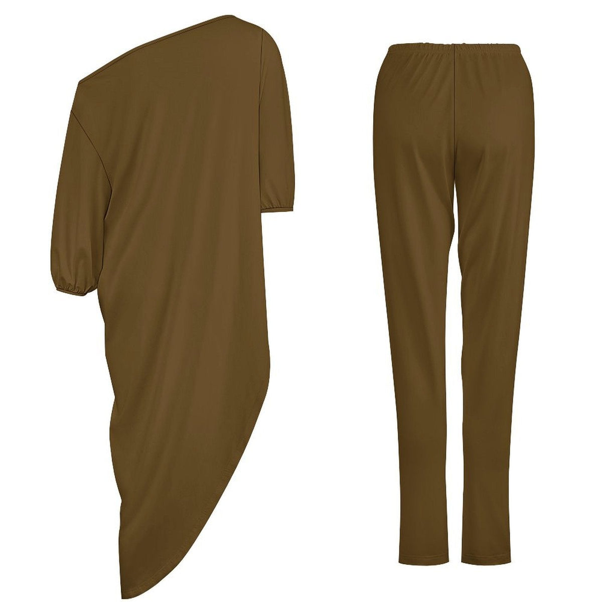 One Shoulder Top & Long Pants Set - Soft, Lightweight & Fashionable - Boston Pretty & Puff