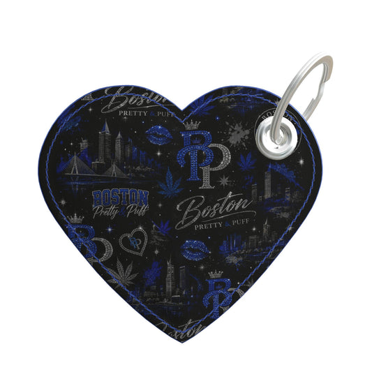 Boston Luxury Leather Keyrings - Double-Sided, Handmade Housewarming Gift Idea