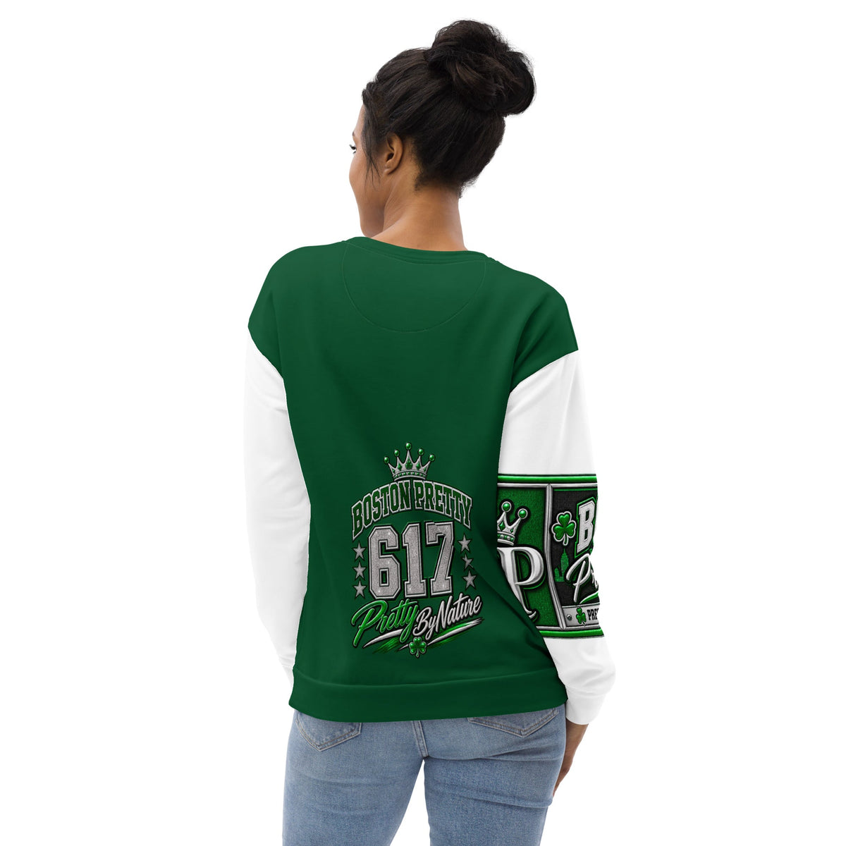 Printed Sweatshirt: Intricate Design, Sustainable Fabric, Ultimate Comfort - Boston Pretty & Puff