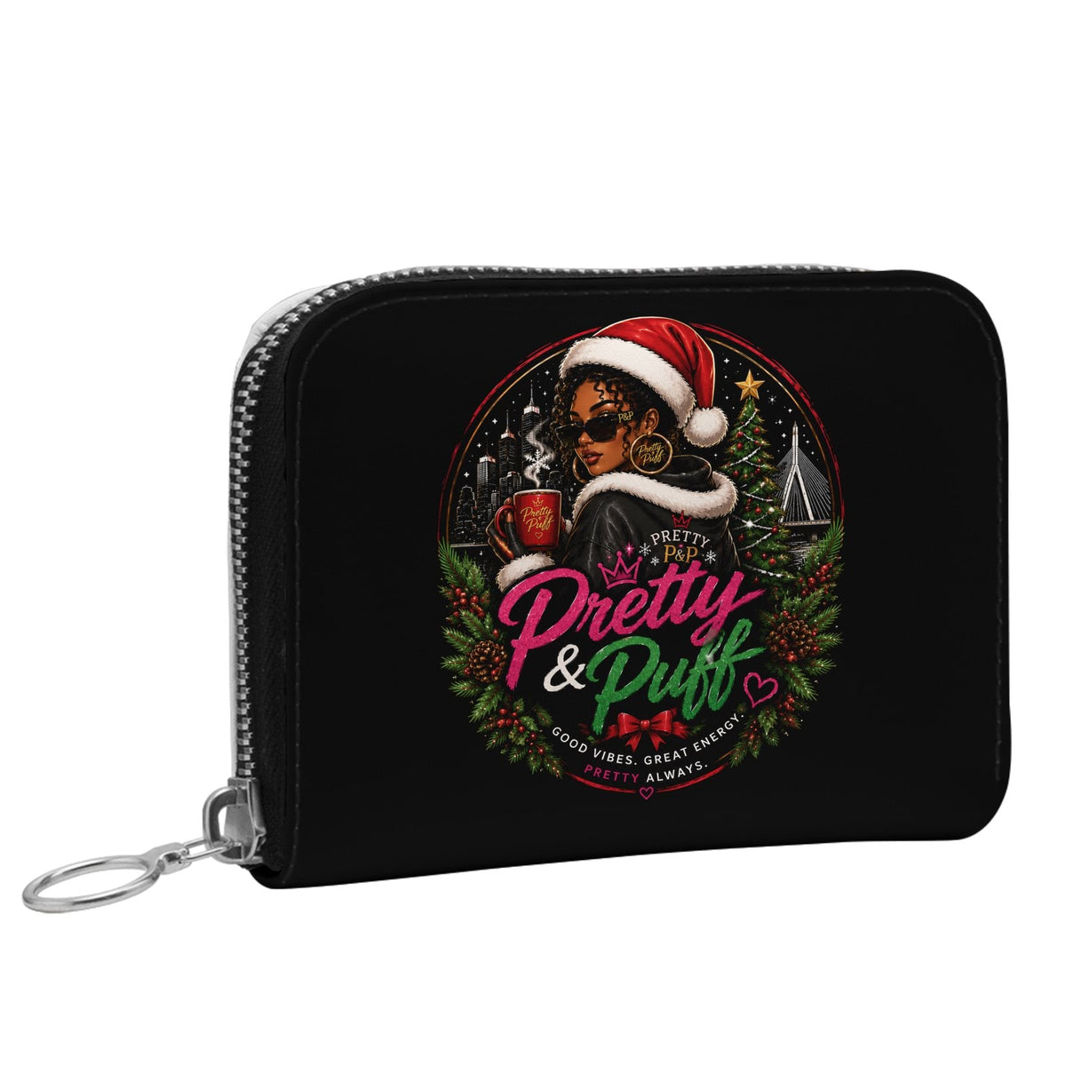 Small Leather Zip Purse - Boston Pretty & Puff
