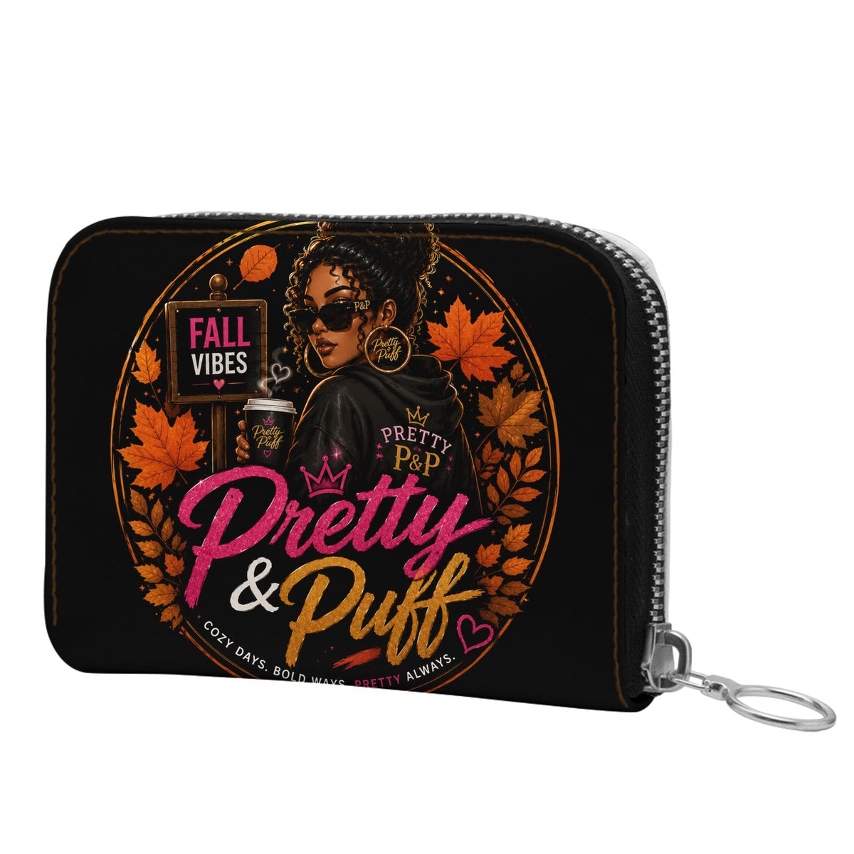 Compact Zip Mini Wallet in Smooth Nappa Leather