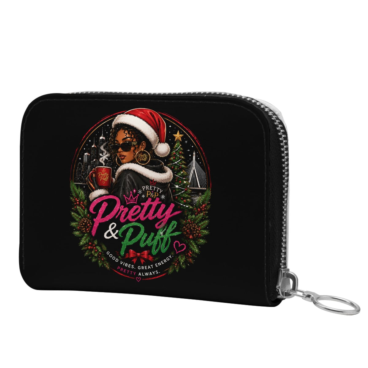 Small Leather Zip Purse - Boston Pretty & Puff