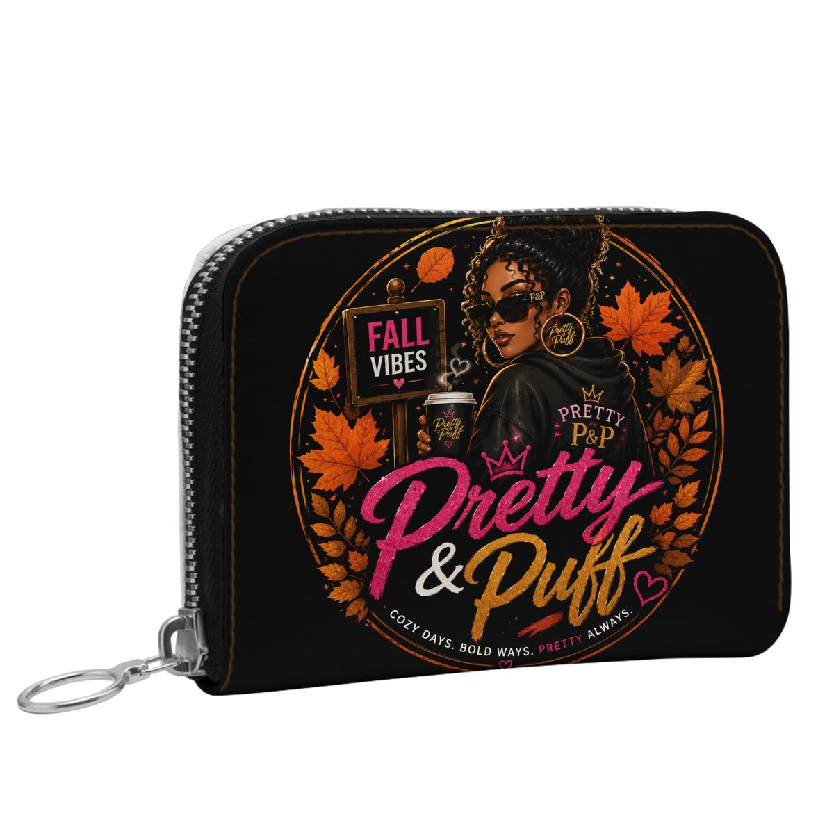 Compact Zip Mini Wallet in Smooth Nappa Leather