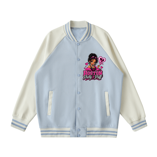 Two Tone Raglan Sleeve Varsity Jacket - Boston Pretty & Puff