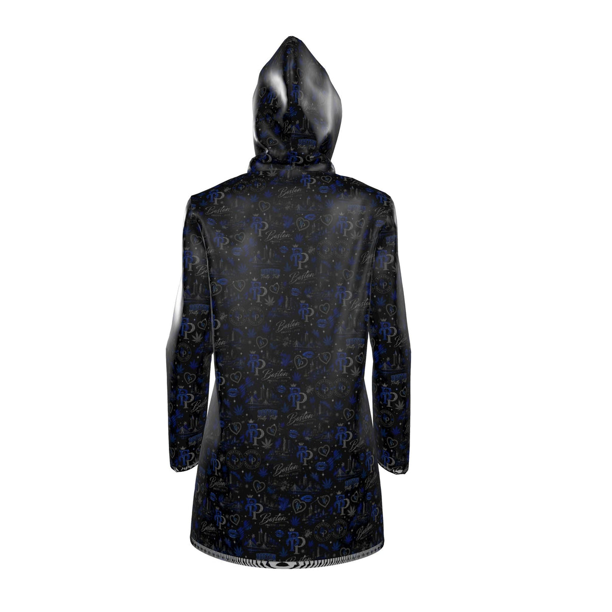 Waterproof Poly Rain Jacket, Handmade, Designer Hooded Coat
