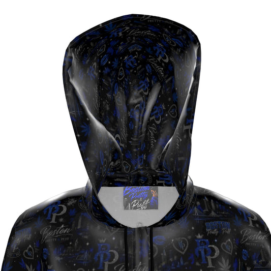 Waterproof Poly Rain Jacket, Handmade, Designer Hooded Coat