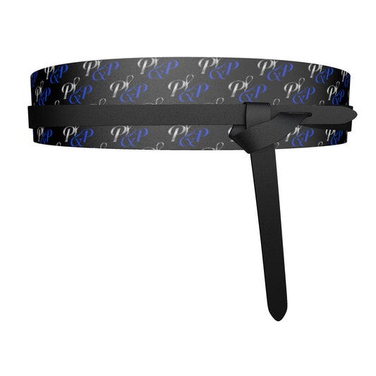P&P Signature Monogram Wrap Belt – Royal Blue, Silver & Black