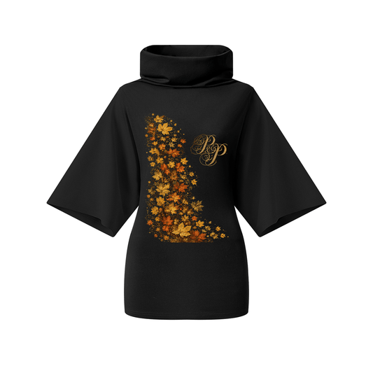 Women’s Turtleneck Batwing T-Shirt - Boston Pretty & Puff