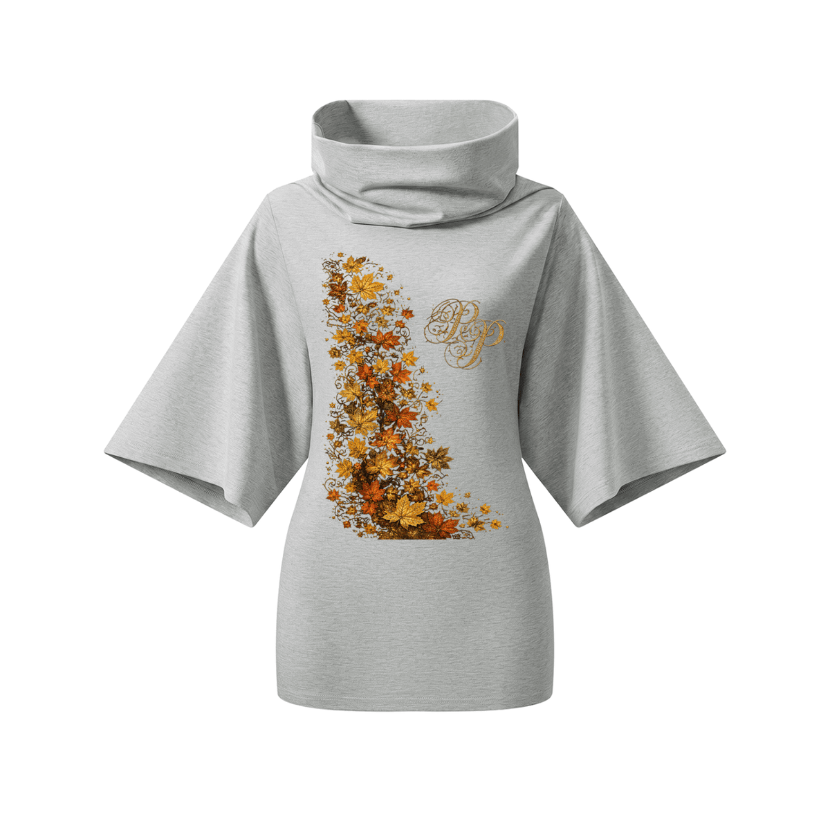 Women’s Turtleneck Batwing T-Shirt - Boston Pretty & Puff